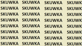 Zagadka optyczna IQ. Znajdź błędnie zapisane słowo SKUWKA w 14 sekund