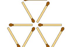 Logiczny test IQ. Przełóż 3 zapałki i stwórz 5 trójkątów w 14 sekund