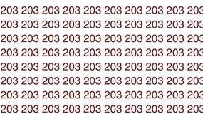 Zagadka optyczna IQ. Znajdź błędnie zapisaną liczbę 203