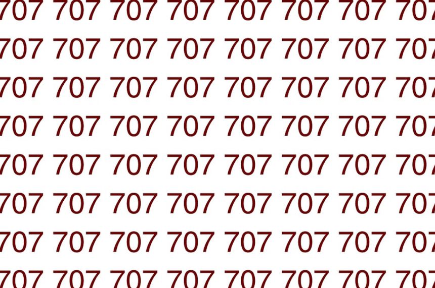 Zagadka optyczna IQ. Znajdź błędnie zapisaną liczbę 707