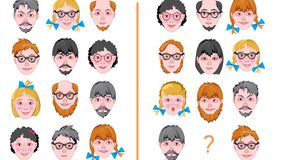 Znajdź brakującą twarz. Test IQ