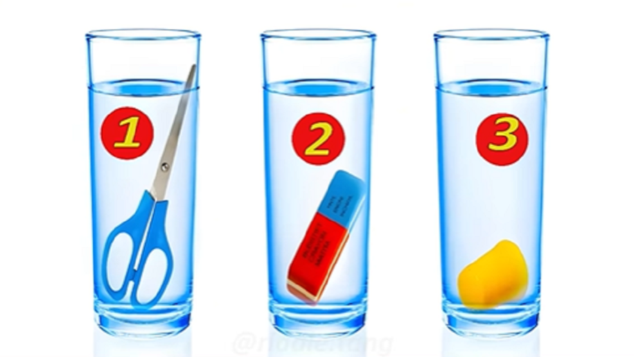 Logiczny test IQ. Wskaż, w której szklance jest najwięcej wody