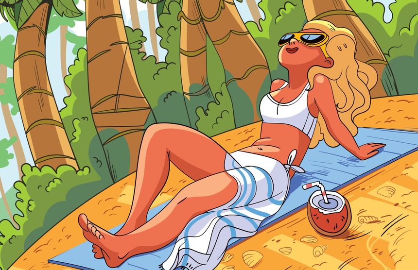 Obrazek - kobieta na plaży
