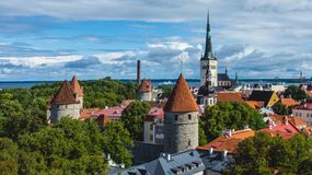 Panorama Tallina, stolicy Estonii