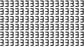 Łamigłówka optyczna IQ. Znajdź błędnie zapisaną cyfrę 3 w 9 sekund