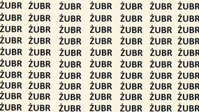 Optyczna zagadka IQ. Znajdź błędnie zapisane słowo ŻUBR w 8 sekund