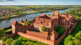 Zamek w Malborku z lotu ptaka