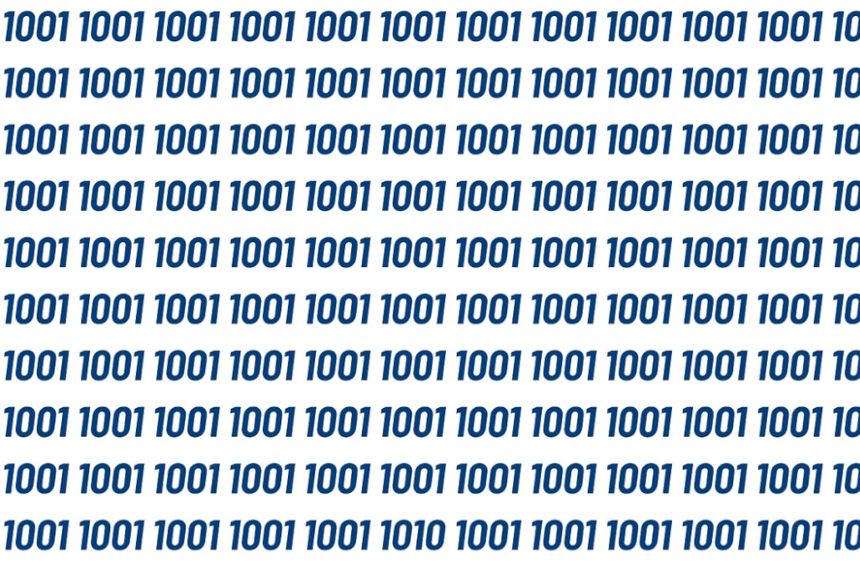 Optyczna zagadka IQ. Znajdź błędnie zapisaną liczbę 1001