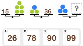 Zadanie matematyczne IQ z wagami