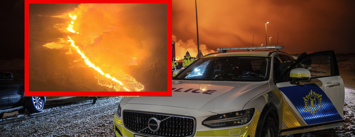 Islandia, wybuch wulkanu  Fagradalsfjall na półwyspie Reykjanes