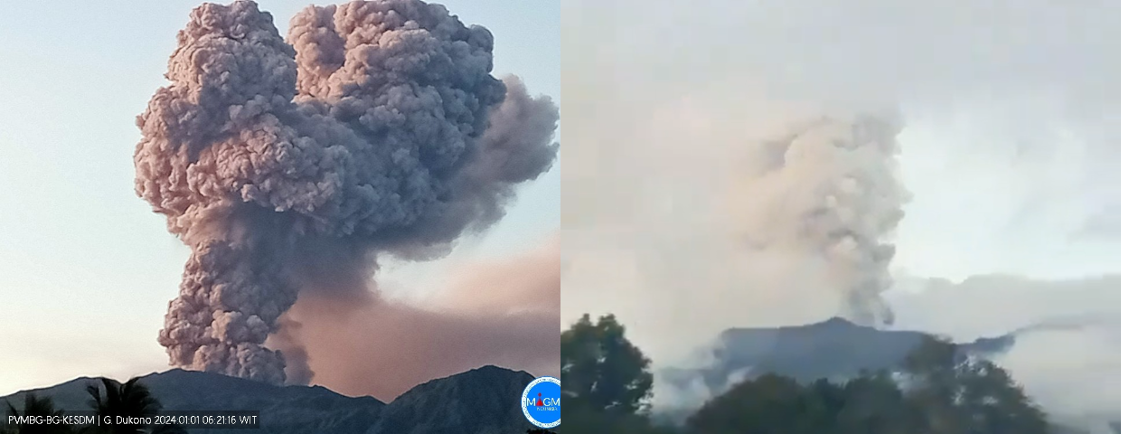 Erupcje wulkanów w Indonezji