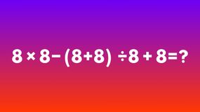 Ile to  8×8− (8+8)÷8+8?