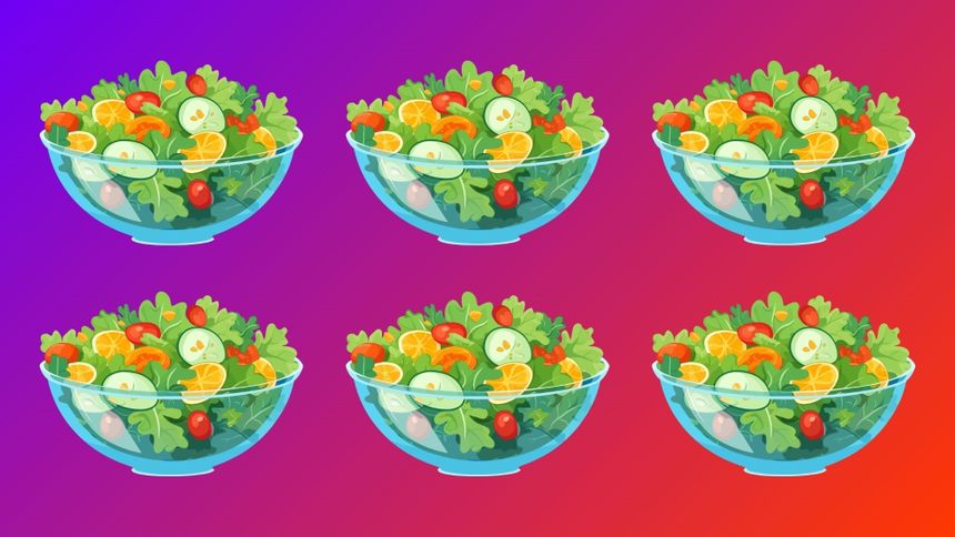 Zagadka optyczna IQ. Która sałatka jest inna?