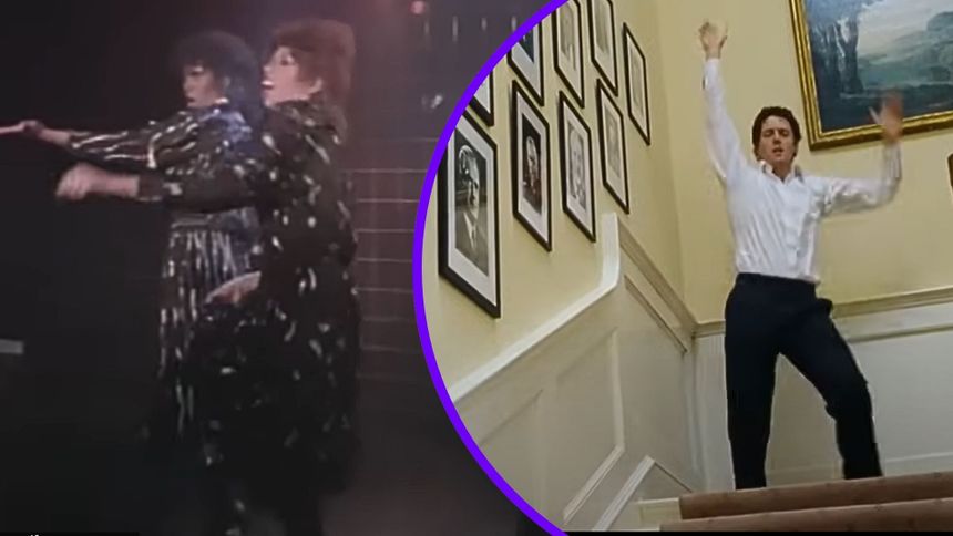 Fragment filmu "To właśnie miłość" i kadr z teledysku "Jump (For My Love)"