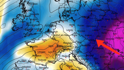 Anomalia temperatury na poziomie ciśnienia 850 hPa 1 stycznia 2026
