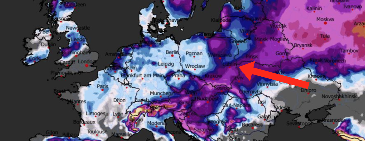 Prognozowana grubość pokrywy śnieżnej 