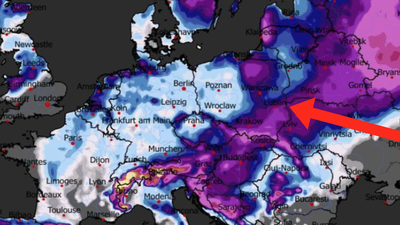 Prognozowana grubość pokrywy śnieżnej 