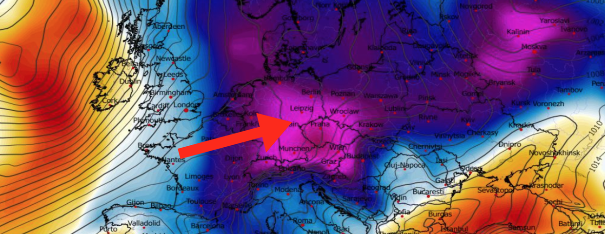 Anomalia temperatury na poziomie ciśnienia 850 hPa 