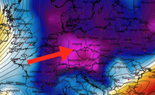Anomalia temperatury na poziomie ciśnienia 850 hPa 