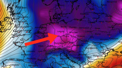 Anomalia temperatury na poziomie ciśnienia 850 hPa 