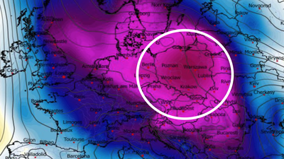Anomalia temperatury na poziomie ciśnienia 850 hPa 20.01