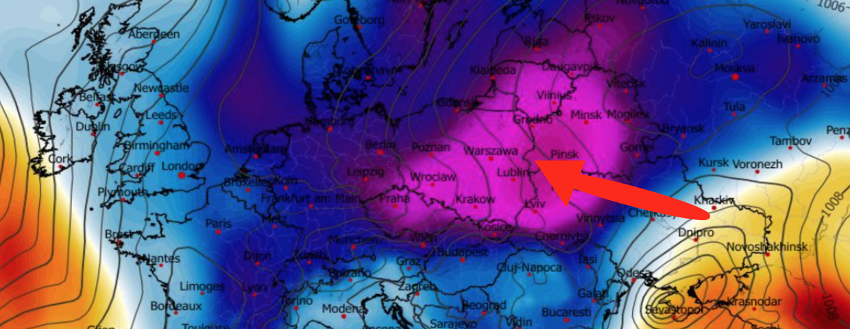 Anomalia temperatury na poziomie ciśnienia 850 hPa 11.01