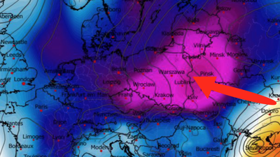 Anomalia temperatury na poziomie ciśnienia 850 hPa 11.01