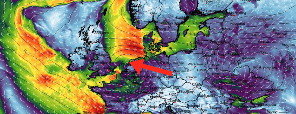 Prędkość wiatru w Europie