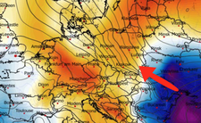 Anomalia temperatury na poziomie ciśnienia 850 hPa 18.01