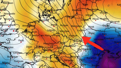 Anomalia temperatury na poziomie ciśnienia 850 hPa 18.01