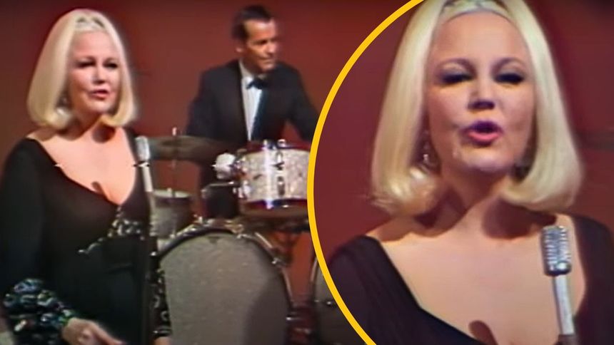 Kadr z występu Peggy Lee podczas wykonywaniu "Fever" w 1966 roku/