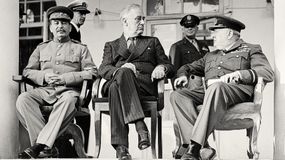 Quiz o II wojnie światowej. Na zdjęciu: Stalin, Rooosevelt, Churchill