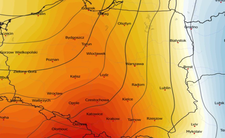 Anomalia temperatury na poziomie ciśnienia 850 hPa w Polsce