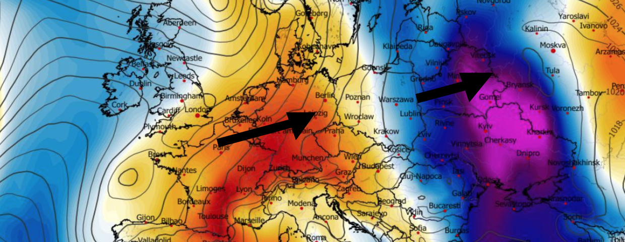 Anomalia temperatury na poziomie ciśnienia 850 hPa 13.01
