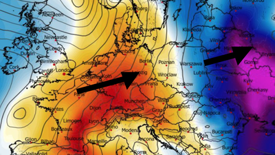 Anomalia temperatury na poziomie ciśnienia 850 hPa 13.01