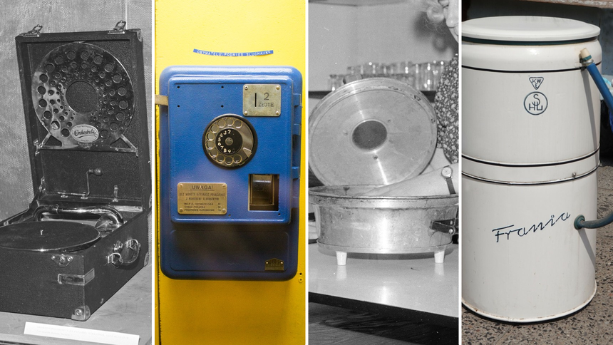 Gramofon, Telefon z tarczą, Prodiż, Pralka Frania