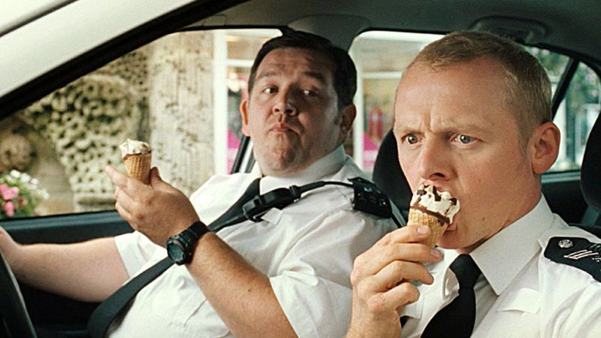 Nick Frost, Simon Pegg - Hot Fuzz - kadr z filmu