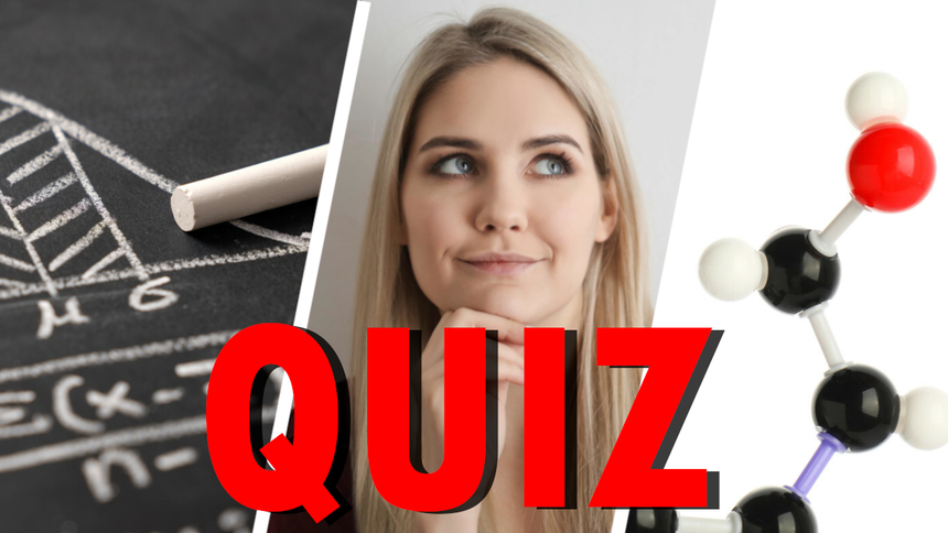 Zadanie matematyczne, myśląca kobieta, molekuła - materiał poglądowy