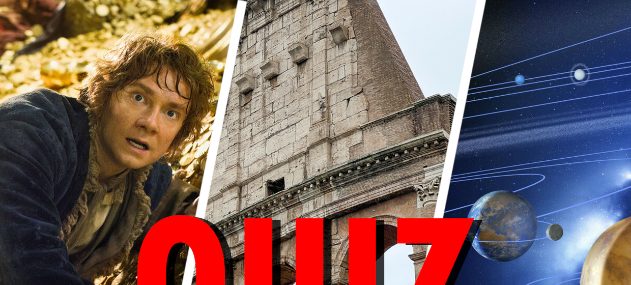 Hobbit - kadr z filmu, Koloseum, Układ Słoneczny - materiały poglądowe