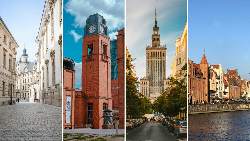 Wrocław, Poznań, Warszawa, Gdańsk
