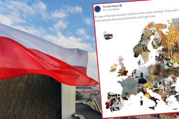 Mapa Europy z najważniejszymi dziełami