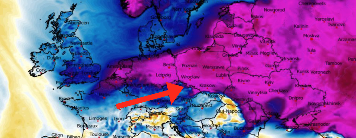 Anomalia temperatury mierzona na poziomie 2 m nad powierzchnią gruntu
