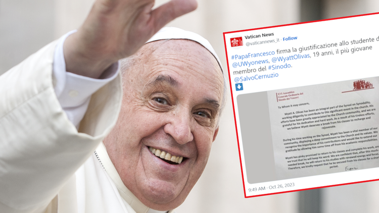Papież Franciszek usprawiedliwił studentowi nieobecność podczas zajęć