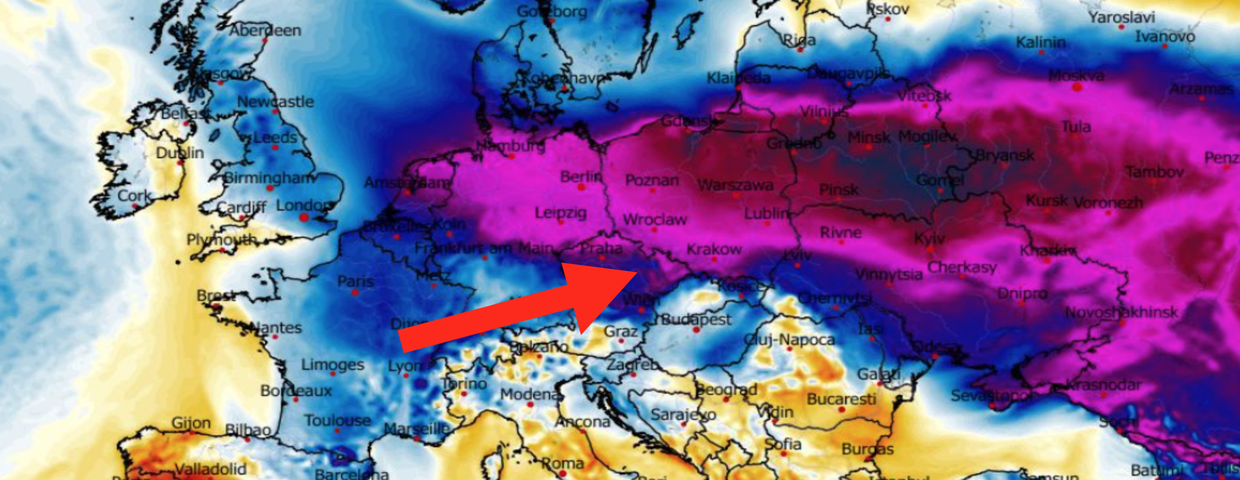Anomalia temperatury mierzona na wysokości 2 m nad powierzchnią gruntu 26.01