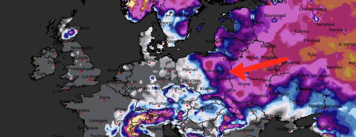 Prognozowana grubość pokrywy śnieżnej