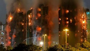 Pożar budynków w Hongkongu