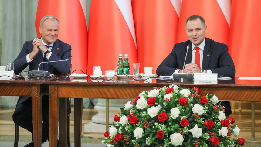 Donald Tusk i Karol Nawrocki