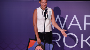 Nominowana Kira Sukhoboichenko podczas ogłoszenia nominacji do tytułu Warszawianka Roku 2025