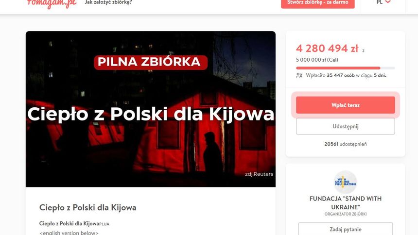 Stan zbiórki we wtorek po 12