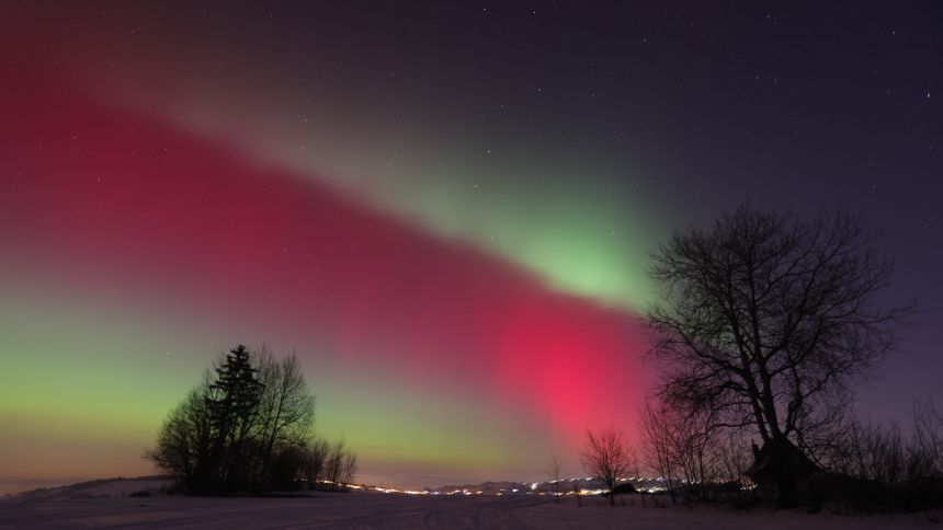 Zorza polarna nad Podhalem